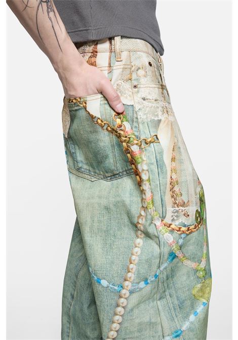 jeans  loose fit jeans 1981 unisex bianco e verde ACNE STUDIOS | CK0134AET